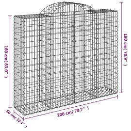 Coșuri gabion arcuite 10 buc, 200x50x160/180cm, fier galvanizat, 6 image