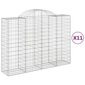 Coșuri gabion arcuite 11 buc, 200x50x140/160cm, fier galvanizat, 2 image