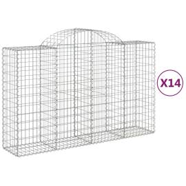 Coșuri gabion arcuite 14 buc, 200x50x120/140 cm,fier galvanizat, 2 image