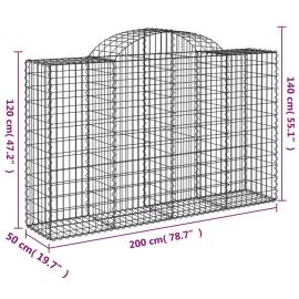 Coșuri gabion arcuite 2 buc, 200x50x120/140 cm, fier galvanizat, 6 image