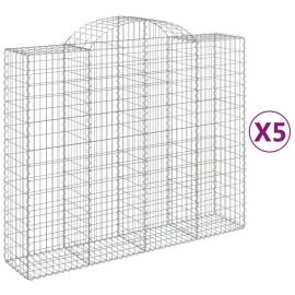 Coșuri gabion arcuite 5 buc, 200x50x160/180 cm, fier galvanizat, 2 image