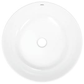Chiuvetă de baie, alb, 44x17 cm, ceramică, rotundă, 6 image