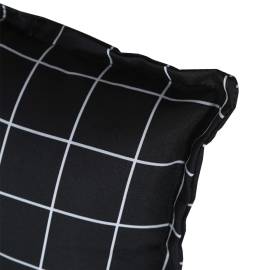 Perne scaun, 2 buc., negru, 40x40x7 cm, textil, model pătrățele, 7 image