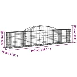 Coșuri gabion arcuite, 3 buc., 300x30x60/80 cm, fier galvanizat, 6 image