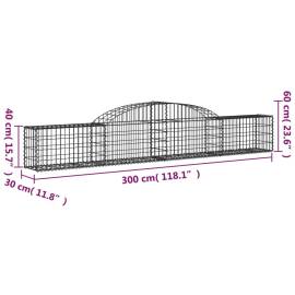 Coșuri gabion arcuite, 6 buc., 300x30x40/60 cm, fier galvanizat, 6 image