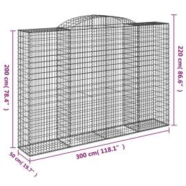 Coșuri gabion arcuite 3 buc. 300x50x200/220 cm, fier galvanizat, 6 image