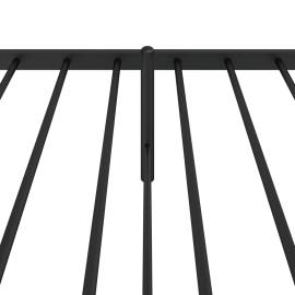Cadru de pat metalic cu tăblie, negru, 80x200 cm, 8 image