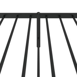 Cadru pat metalic cu tăblie, negru, 90x200 cm, 8 image