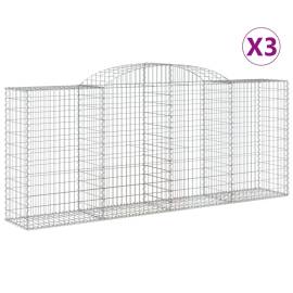 Coșuri gabion arcuite 3 buc. 300x50x120/140 cm, fier galvanizat, 2 image