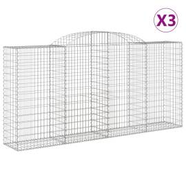 Coșuri gabion arcuite 3 buc. 300x50x140/160cm fier galvanizat, 2 image