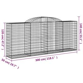 Coșuri gabion arcuite 8 buc. 300x50x120/140 cm, fier galvanizat, 6 image