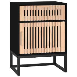 Dulap noptieră, negru, 40x30x55,5 cm, lemn prelucrat&fier, 2 image