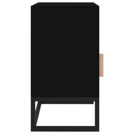 Dulap noptieră, negru, 40x30x55,5 cm, lemn prelucrat&fier, 7 image