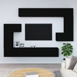 Dulap tv montat pe perete, negru, lemn prelucrat