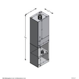 Fmd dulap cu 2 uși, 54,5x41,7x199,1 cm, alb și stejar artisan, 3 image