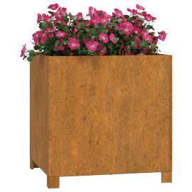 Jardiniere cu picioare 2 buc. ruginiu 49x47x50 cm oțel corten, 3 image