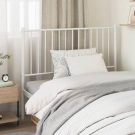 Tăblie de pat metalică, alb, 112x3x90 cm