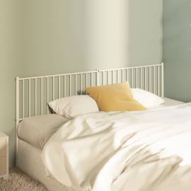 Tăblie de pat metalică, alb, 206x3x90 cm