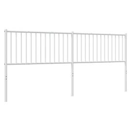 Tăblie de pat metalică, alb, 206x3x90 cm, 5 image