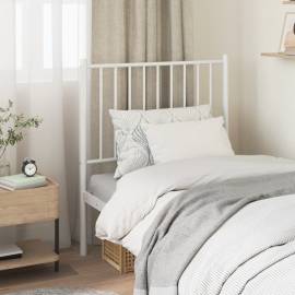 Tăblie de pat metalică, alb, 79,5x3x90 cm