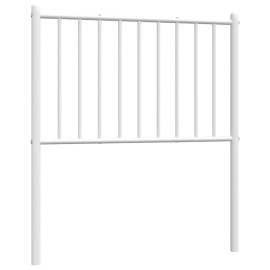 Tăblie de pat metalică, alb, 79,5x3x90 cm, 2 image