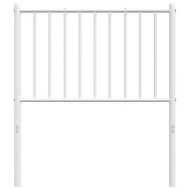 Tăblie de pat metalică, alb, 79,5x3x90 cm, 5 image
