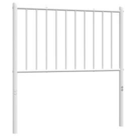 Tăblie de pat metalică, alb, 84,5x3x90 cm, 4 image