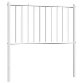 Tăblie de pat metalică, alb, 84,5x3x90 cm, 2 image