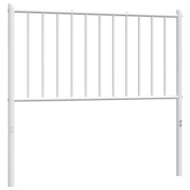 Tăblie de pat metalică, alb, 95x3x90 cm, 4 image