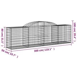 Coșuri gabion arcuite 10 buc, 300x50x80/100 cm, fier galvanizat, 6 image