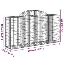 Coșuri gabion arcuite 11 buc, 200x50x100/120cm, fier galvanizat, 6 image