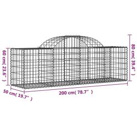 Coșuri gabion arcuite 11 buc, 200x50x60/80 cm, fier galvanizat, 6 image