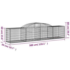 Coșuri gabion arcuite 2 buc, 300x50x60/80 cm, fier galvanizat, 6 image