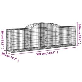 Coșuri gabion arcuite 2 buc, 300x50x80/100 cm, fier galvanizat, 6 image