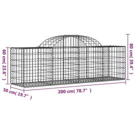 Coșuri gabion arcuite 3 buc, 200x50x60/80 cm, fier galvanizat, 6 image