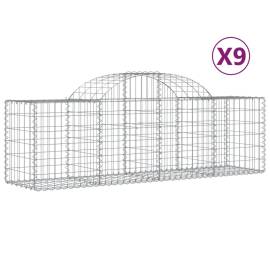 Coșuri gabion arcuite 9 buc, 200x50x60/80 cm, fier galvanizat, 2 image