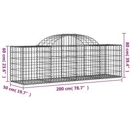 Coșuri gabion arcuite 9 buc, 200x50x60/80 cm, fier galvanizat, 6 image