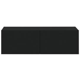 Dulapuri tv de perete 2 buc. negru 100x30x30 cm lemn compozit, 6 image
