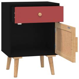Noptiere, 2 buc, negru, 40x30x55 cm, lemn prelucrat, 6 image