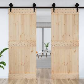 Ușă de hambar, 90x210 cm, lemn masiv de pin, 3 image