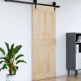 Ușă de hambar, 90x210 cm, lemn masiv de pin, 4 image