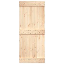 Ușă de hambar, 95x210 cm, lemn masiv de pin, 5 image