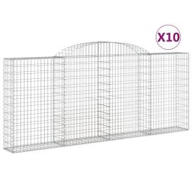 Coșuri gabion arcuite 10 buc, 300x30x120/140 cm fier galvanizat, 2 image