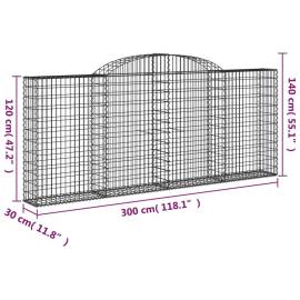 Coșuri gabion arcuite 11 buc, 300x30x120/140 cm fier galvanizat, 6 image