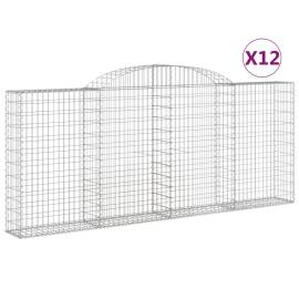 Coșuri gabion arcuite 12 buc, 300x30x120/140 cm fier galvanizat, 2 image