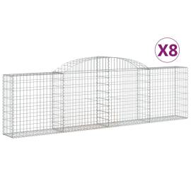 Coșuri gabion arcuite 8 buc., 300x30x80/100 cm, fier galvanizat, 2 image