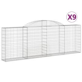 Coșuri gabion arcuite 9 buc, 300x30x100/120 cm fier galvanizat, 2 image