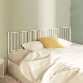 Tăblie de pat metalică, alb, 198x3x90 cm