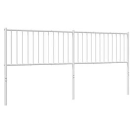 Tăblie de pat metalică, alb, 198x3x90 cm, 5 image
