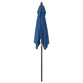 Umbrelă de grădină stâlp din lemn, albastru azur 198x198x231 cm, 4 image